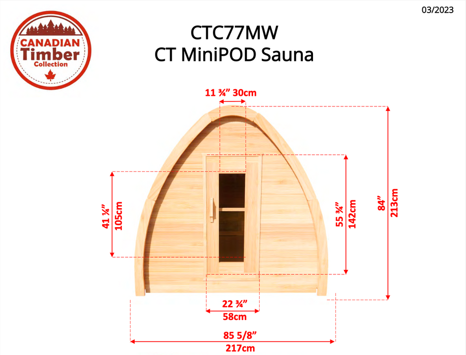 Leisurecraft Canadian Timber MiniPOD Sauna